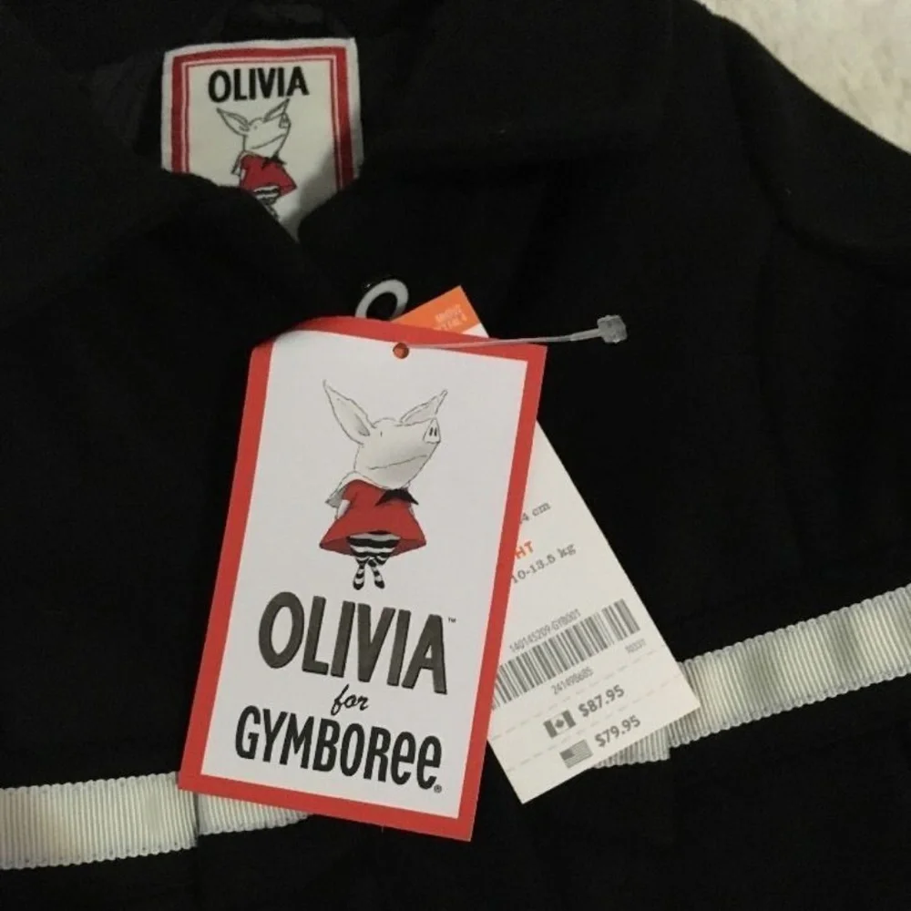Gymboree Pea Coat Baby Girls‎ 12-18 Mo Black Bow Jacket NWT